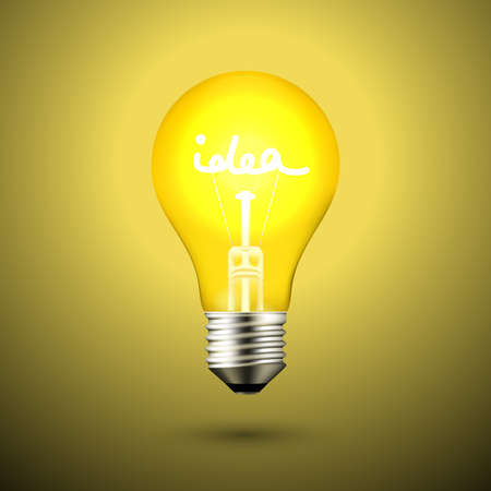 Idea Light Bulb Lamp Vector illustration on Blackのイラスト素材