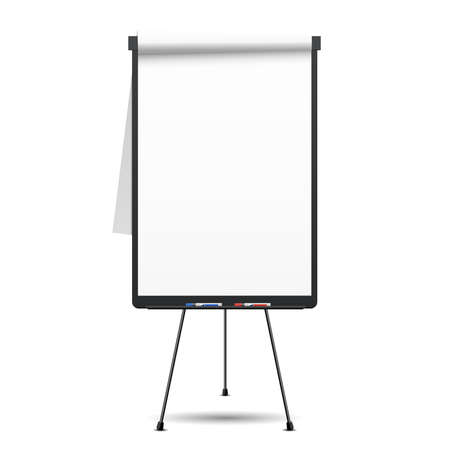 Blank flip chart. Whiteboard and empty paper, presentation and  seminar, vector illustrationのイラスト素材