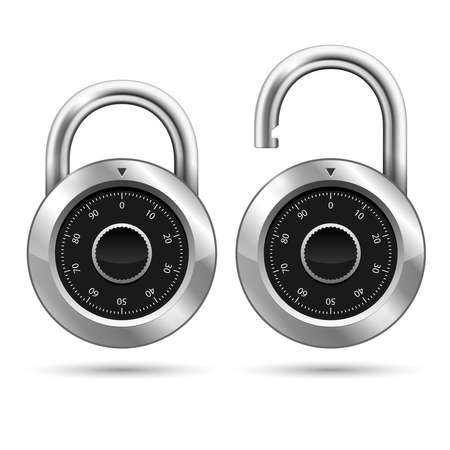 Vector Security Padlock Icon isolated on white.のイラスト素材
