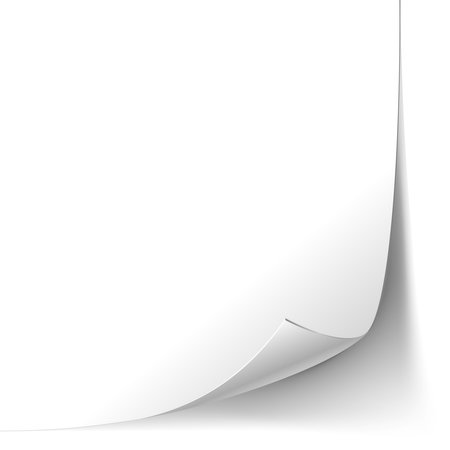 Vector White Page Curl Paper Corner isolated on white background.のイラスト素材