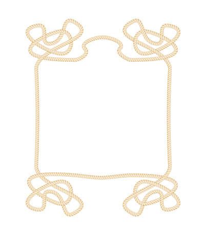 Vector Rope Frame isolated on white backgroundのイラスト素材