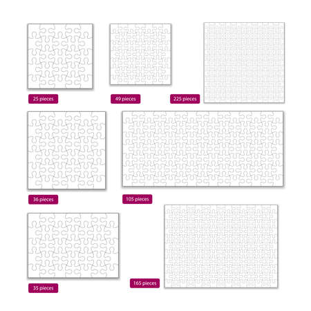 Puzzles patterns 35 36 49 225 etc piecesのイラスト素材