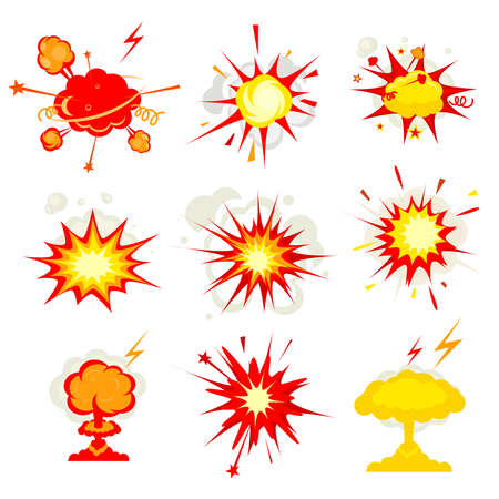 Comic Book Explosion, blast or bomb bang fire vector eps10 illustrationのイラスト素材