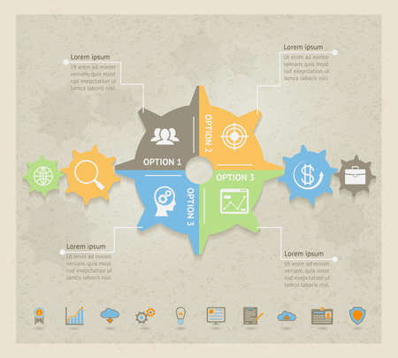 Vector Business Concept Gears Infographic design templateのイラスト素材