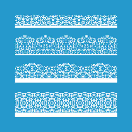 Artistic Seamless Vector Decorative Vintage Borders Page Elementsのイラスト素材