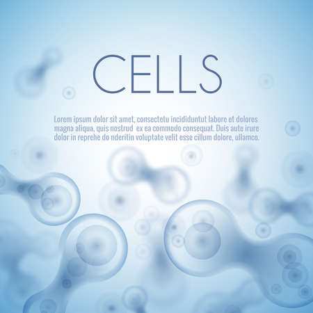 Blue cell background. Life and biology, medicine scientific, molecular research dna. Vector illustrationのイラスト素材