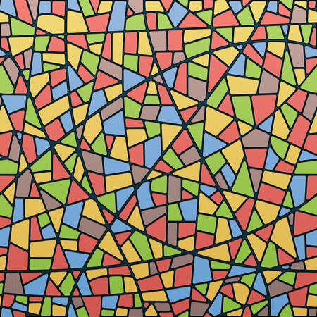 Seamless Stained-glass bright colors with light and shadowのイラスト素材