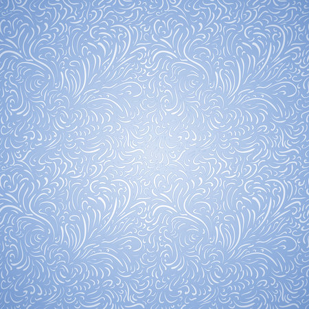 Vector pretty Seamless frost decor background on blue.のイラスト素材