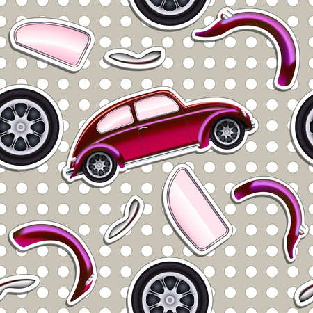 Vector Cars Seamless background for boys kidのイラスト素材
