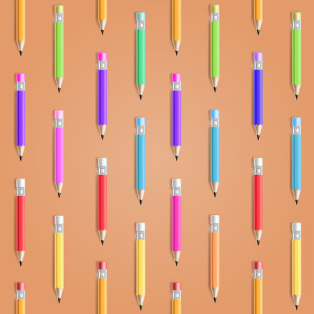 Vector Pencil Seamless Pattern. Education Background.のイラスト素材