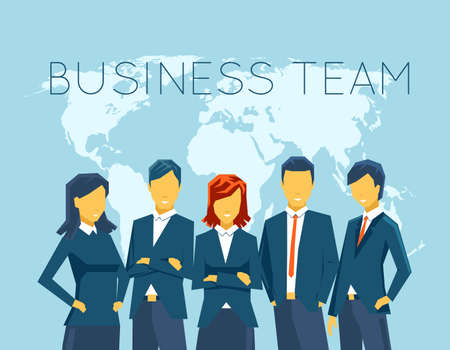 Business team, human resources. People and person, communication, businesswoman and businessman, meeting office. Vector illustrationのイラスト素材