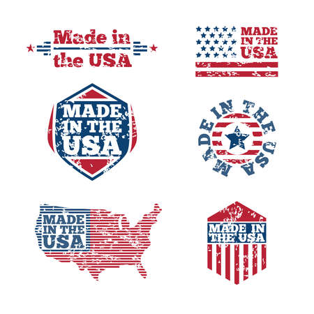 Vintage in the USA labels with grunge effectのイラスト素材