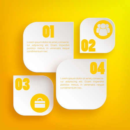 Infographic web business concept with text light web elements and icons on orange background isolated vector illustrationのイラスト素材