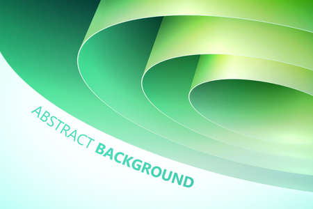 Decorative abstract template with green rolled wrapping paper on white background vector illustrationのイラスト素材