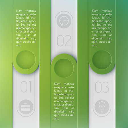 Original design template for business infographic with three vertical elements for text information flat vector Illustrationのイラスト素材