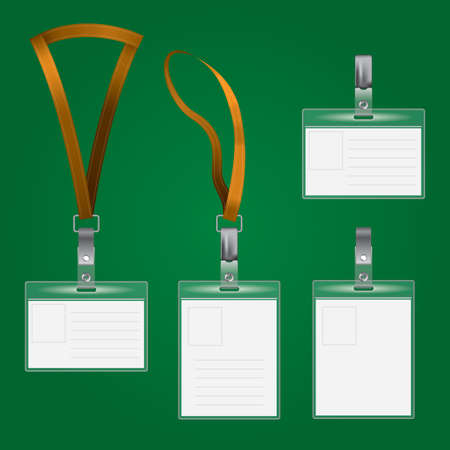 Modern Flat Icons Set with four id holder of different sizes vector illustrationのイラスト素材