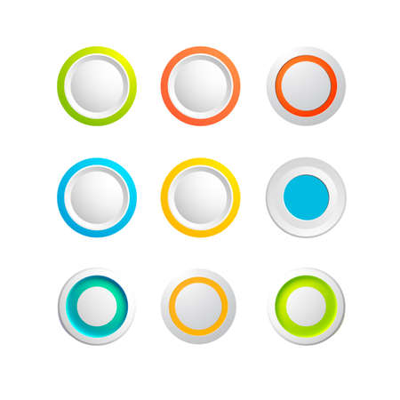 Set of colorful 3d buttons.のイラスト素材