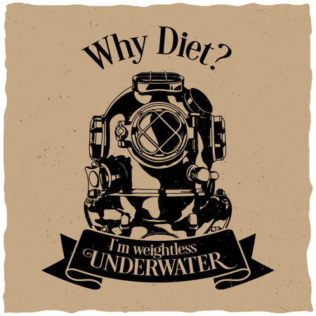 Underwater motivation label design poster with question why diet vector illustrationのイラスト素材