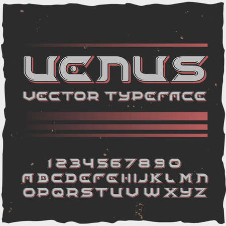 Original label typeface named "Venus". Good handcrafted font for any label design.のイラスト素材