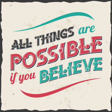 Vintage label design with lettering composition on dark background. T-shirt design.のイラスト素材