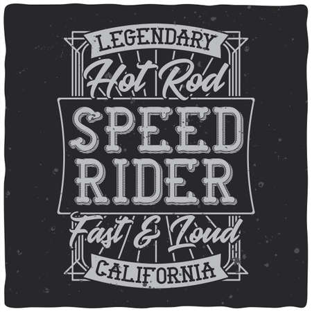 Vintage label design with lettering composition on dark background. T-shirt design.のイラスト素材