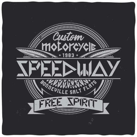 Vintage label design with lettering composition on dark background. T-shirt design.のイラスト素材