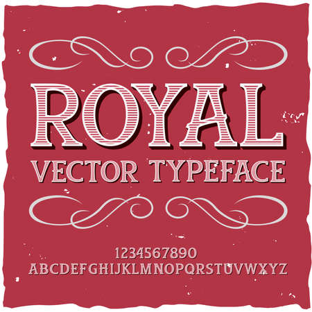Original label typeface named "Royal". Good handcrafted font for any label design.のイラスト素材