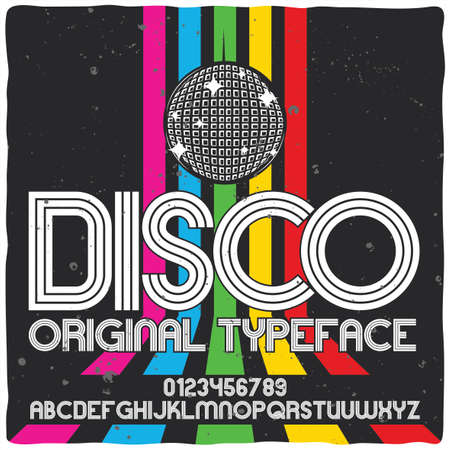 Vintage label typeface called " Disco "のイラスト素材