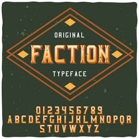 Vintage label typeface called " Faction "のイラスト素材