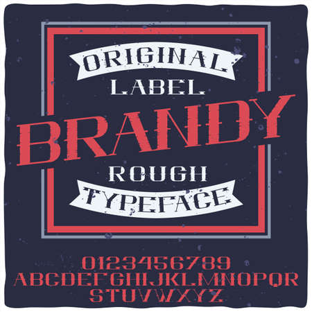 Vintage label typeface called " brandy "のイラスト素材