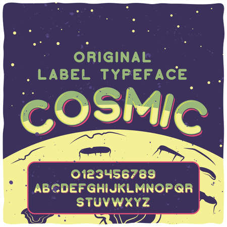 Vintage label typeface called " cosmic "のイラスト素材
