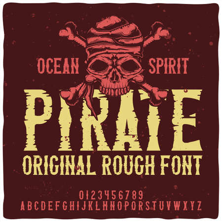 Vintage label typeface called " Pirate "のイラスト素材