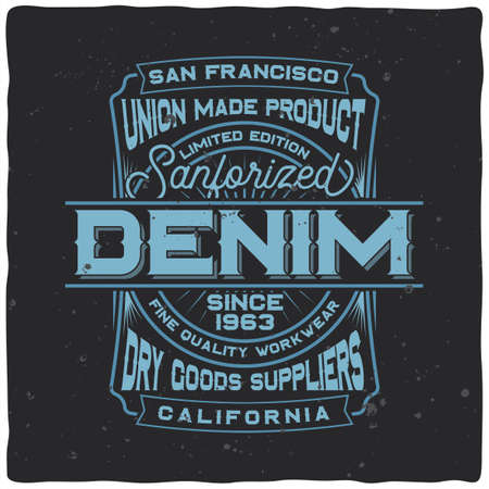 sample label design with decoration. Handcrafted font, good to use in any vintage style labels.のイラスト素材