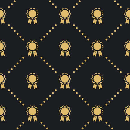 Award badge seamless pattern. Design background vintage style. Vector illustrationのイラスト素材