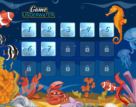 Submarine computer game with user interfaceのイラスト素材