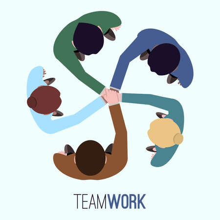 Business team teamwork concept top view people vector illustrationのイラスト素材