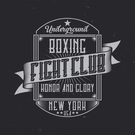 Vintage label design with lettering composition on dark background.のイラスト素材