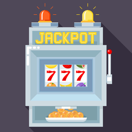 casino slot gambling machine. vector ui game templateのイラスト素材