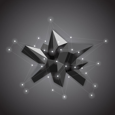 Abstract low poly crystal background. Low polygon geometry vector shapeのイラスト素材