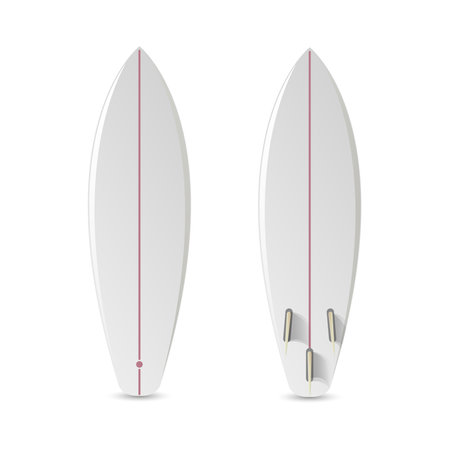 Realistic vector blank surfboard. Surfboard short, realistic surfboard, longboard surfboard illustrationのイラスト素材