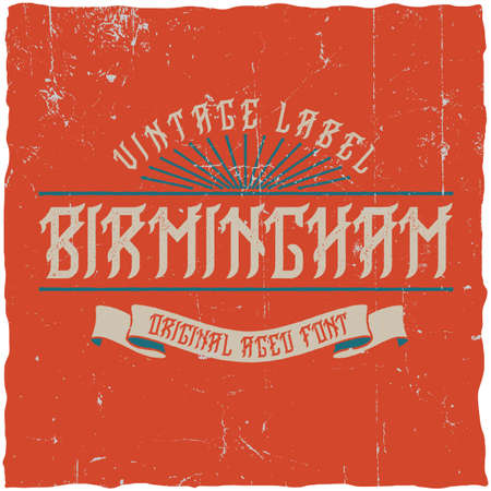 Vintage label typeface named Birmingham. Good font to use in any vintage labels.のイラスト素材