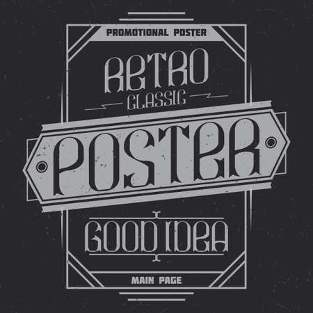 Vintage label design with lettering composition on dark background.のイラスト素材