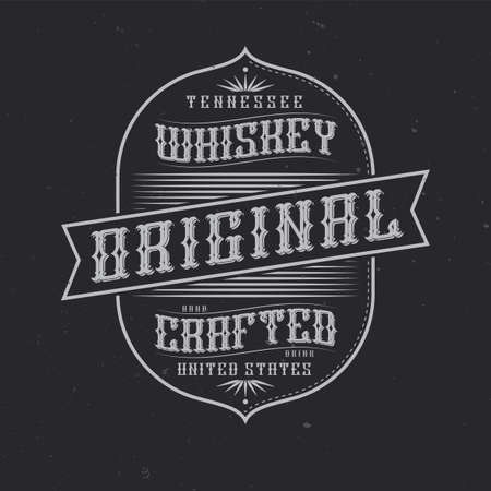 Vintage label design with lettering composition on dark background.のイラスト素材