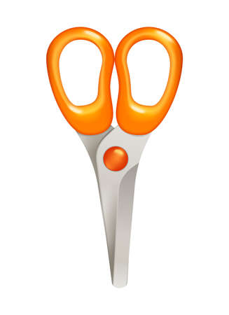 Stationery realistic composition with isolated image of scissors on blank background vector illustrationのイラスト素材