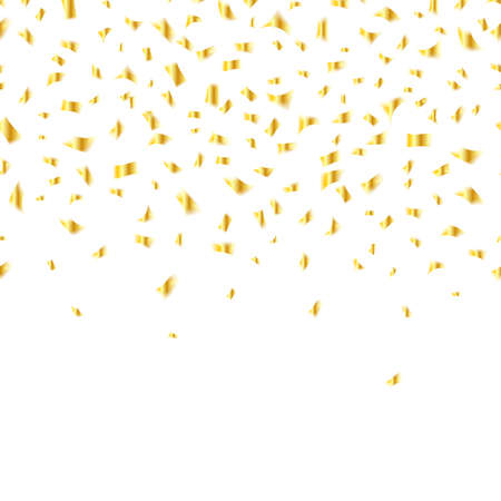 Vector golden confetti. Tinsel and ribbon, sparkle and party, design festive and carnival illustrationのイラスト素材