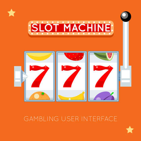 Online slot machine. Success lucky, gambling game, slot machine jackpot, casino machine slot...