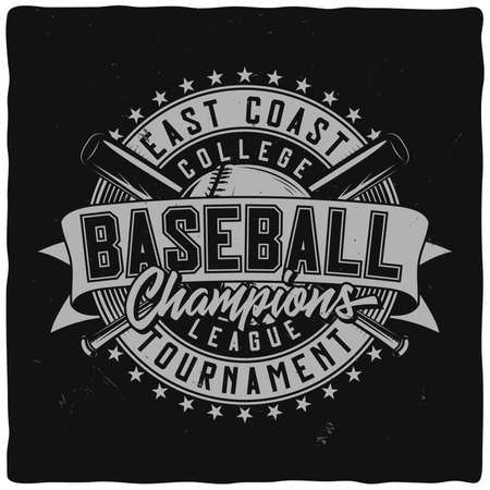 Vintage label design with lettering composition on dark background. t-shirt design.のイラスト素材