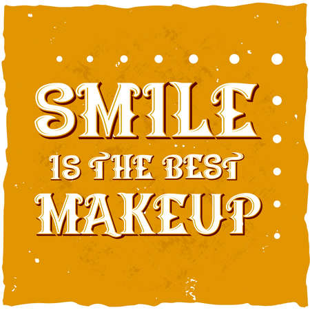 Smile is the best makeup motivational poster vector illustrationのイラスト素材