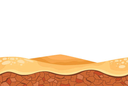 Cartoon desert relief landscape for game user interface vector illustrationのイラスト素材