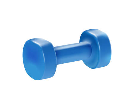 Barbells dumbbells fitness realistic composition with isolated image of light blue dumbbell vector illustrationのイラスト素材